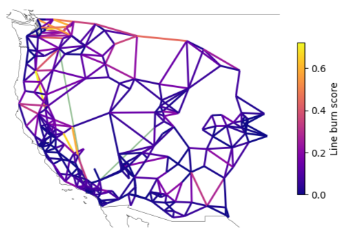 Transmission lines by burn score