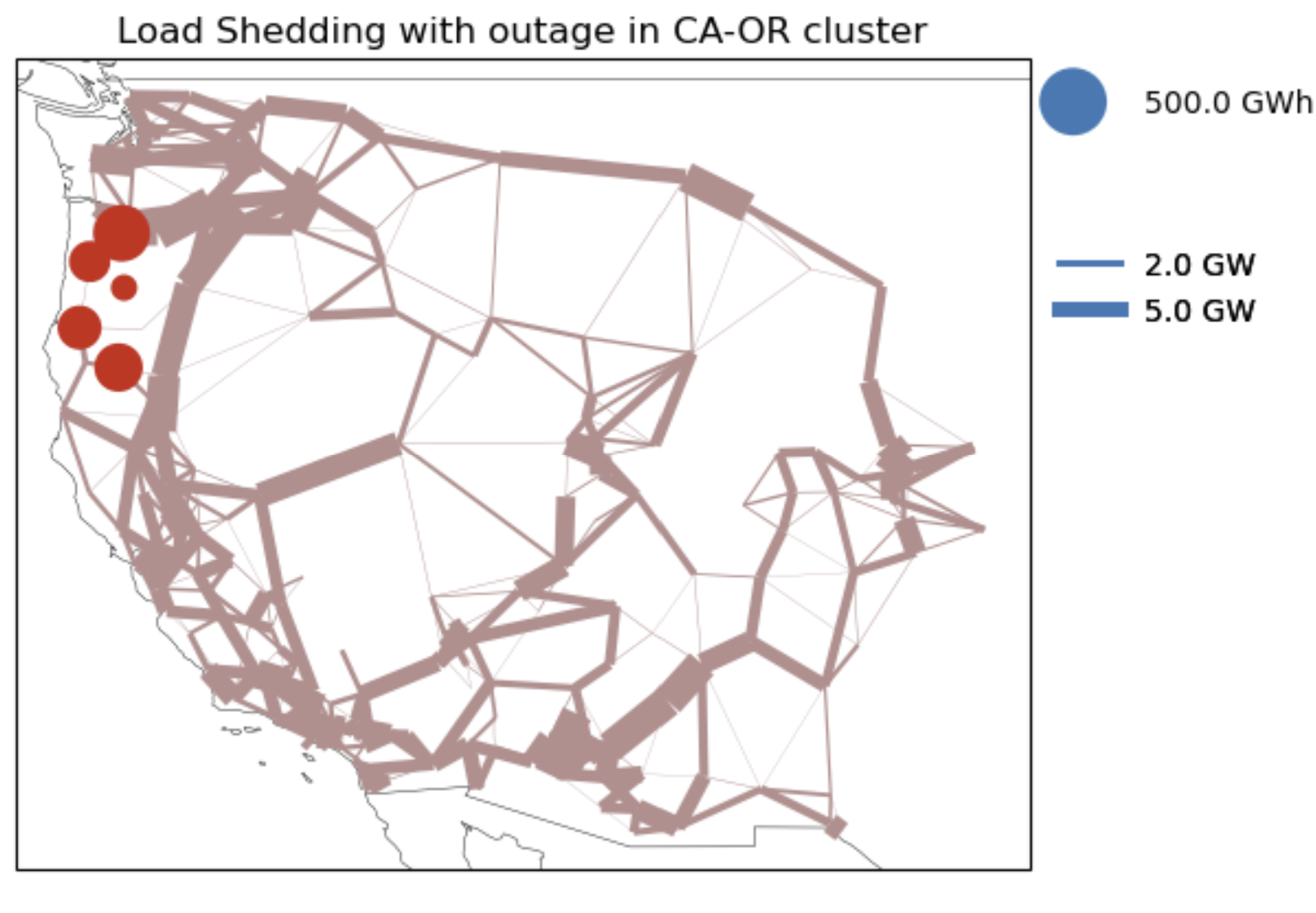 Load shedding in the California-Oregon cluster