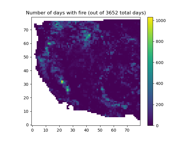 Heatmap of fire frequency